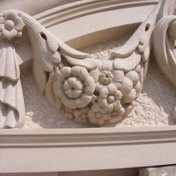 Detail-from-a-decorated-pediment-in-Portland-stone-for-a-new-facade-in-Pall-Mall